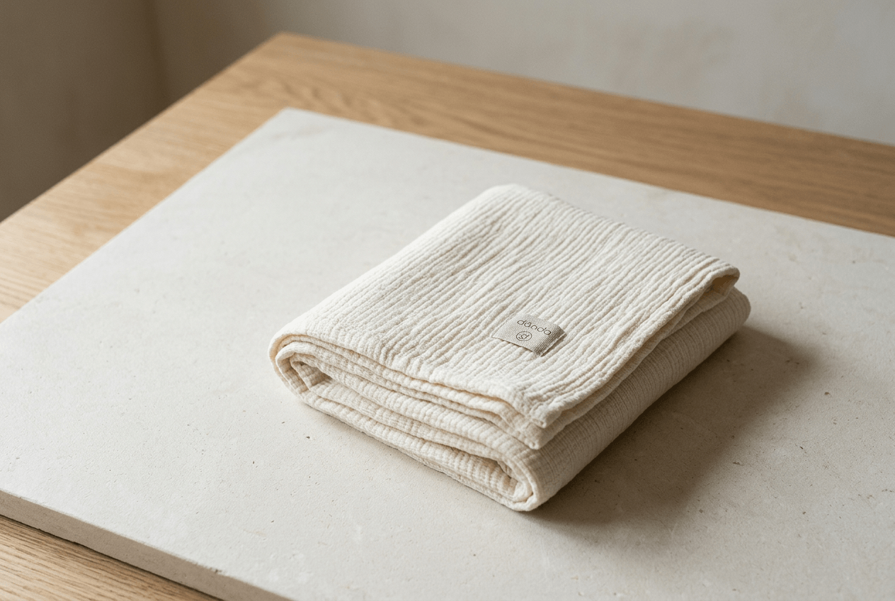 A small badge for carefully finished cotton textiles.